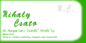 mihaly csato business card